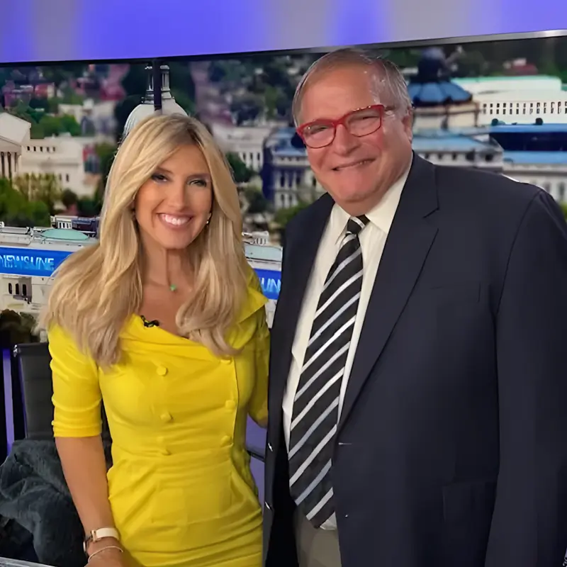 Bianca de la Garza and Gene Valentino on site at Newsmax headquarters USA